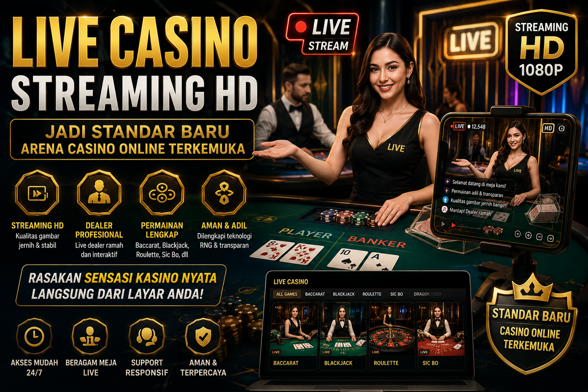 Live Casino Streaming HD Jadi Standar Baru Arena Casino Online Terkemuka