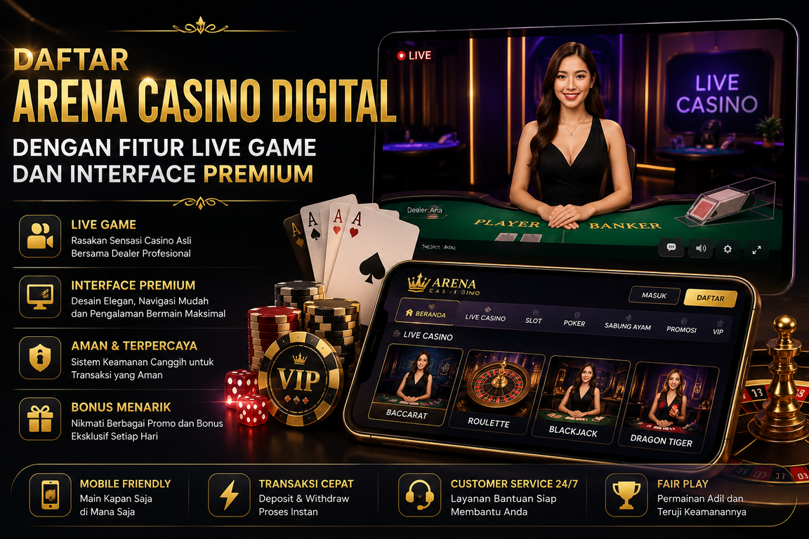 Daftar Arena Casino Digital Dengan Fitur Live Game dan Interface Premium